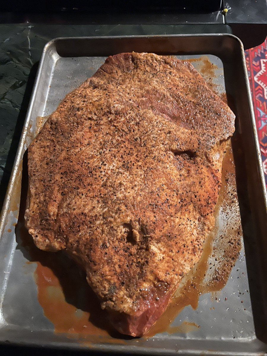 BLock_shart's tweet image. It’s 1:50 am, @AlexanderMcCall and I are starting to let the brisket pre-rest while the @LouisianaGrills smoker is building heat #TuneInNextWeek