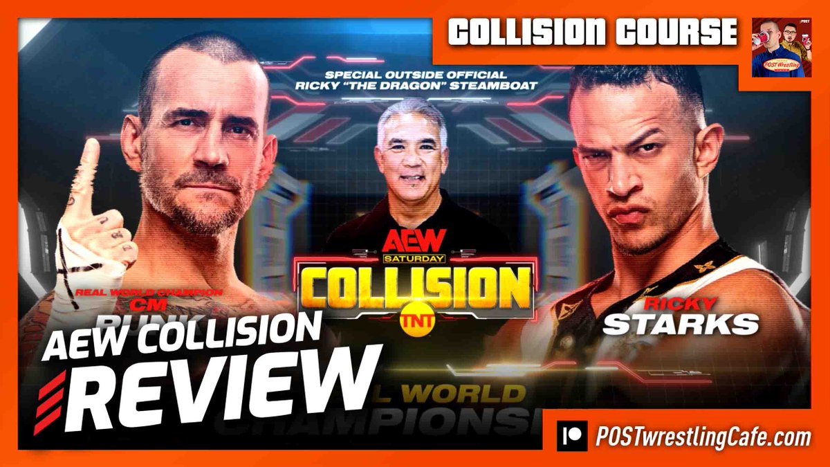 POSTwrestling's tweet photo. REMINDER: Collision Course will be recorded live at 6pm ET on Sunday this week.

@N8Mozaik will be joining @sherantsmtl to review this week's #AEWCollision featuring CM Punk vs. Ricky Starks.

https://t.co/NBUcgL24Bn https://t.co/EM2WvOysU1