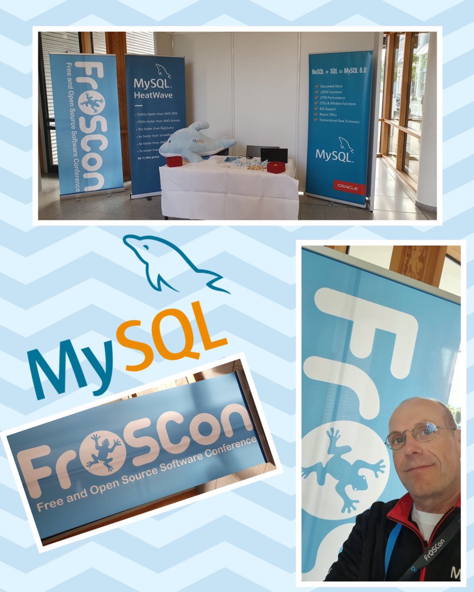 lefred's tweet photo. Are you at @froscon this week-end? Come to say hi 👋 to the @MySQL booth ! #MySQL #MySQLHeatWave #froscon2023 https://t.co/DZilhexCLX