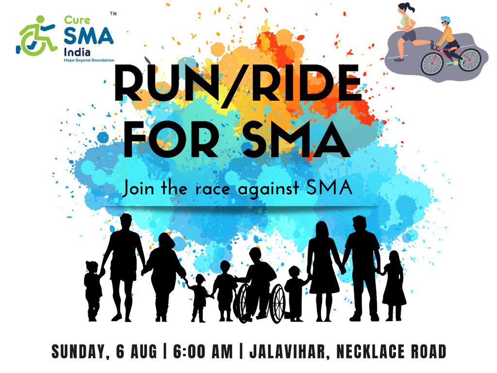 Lace up your sneakers for a great cause! Join us at "RUN/ RIDE for SMA" in Hyderabad, India, as we run to raise awareness and support for Spinal Muscular Atrophy. Let's make every step count in the fight against SMA! 🎗️💙 #RunForSMA #Hyderabad #SMAAwareness