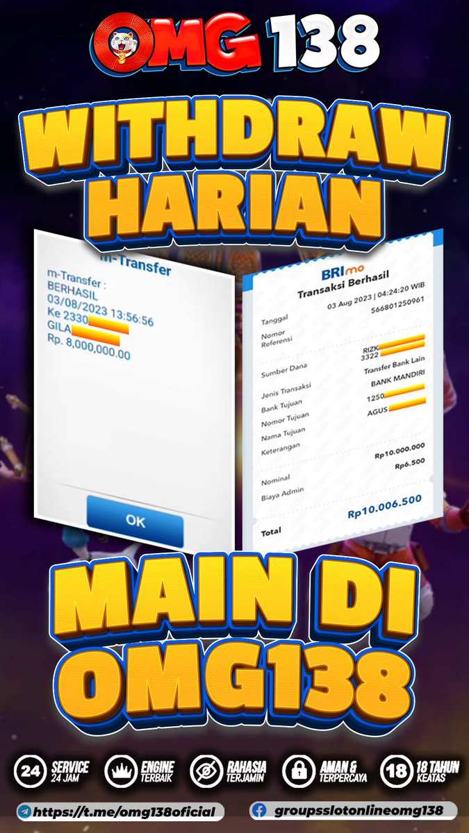 OMG138_'s tweet photo. MAU DEPO MINIMAL DAN WITHDRAW MAKSIMAL? CUMA OMG138 YANG BISA BOSKU😜

Link Daftar : https://t.co/tPULGkk3OS
Link Telegram : https://t.co/8FOldS1xS0

#OMG138 #Umur17 #CalvinKleinxJennie #DPRIAN #TXTPALOOZA #slotgacorhariini #slotpg #slotonline #slotterpercaya #slotpragmatic https://t.co/JgliV24MYL