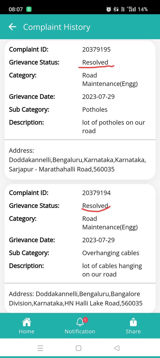 TheLakeRoadGuys's tweet photo. @BBMPCares @osd_cmkarnataka @ICCCBengaluru 

Complaints raised are closed abruptly without fixing the problem. Wah!! 

Is this how your administration taking our complaints thro #SmartBengaluru app transform #BrandBengaluru?

@DKShivakumar @CMofKarnataka @siddaramaiah @kdevforum https://t.co/rj7ILYmT8D