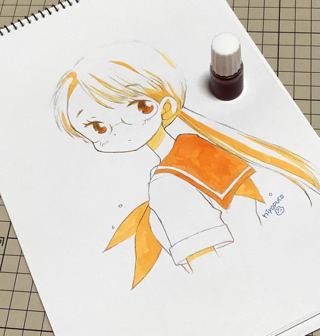 カラーインク初挑戦で眼鏡さん
