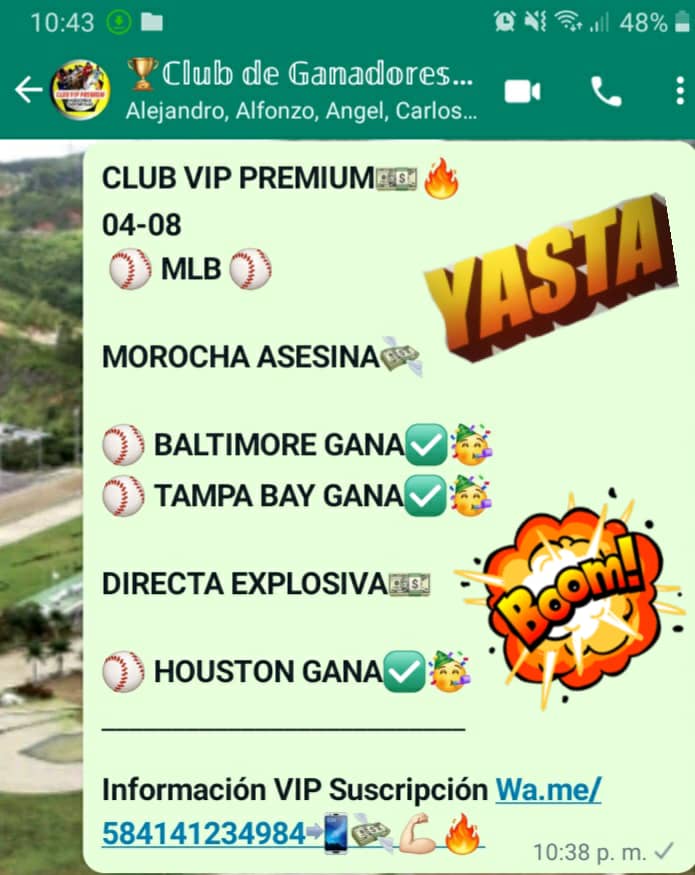 Huboo parley en el Premium 🤑💰

⚾️ Baltimore Gana✅
⚾️ Tampa Bay Gana✅
⚾️ Houston Gana✅

Taquillazoo a cobrar 💪🎯🥳🤑💰 mañana vamos por más, pide tu cupo al VIP wa.me/584141234984 

#GamblingTwiiter #Mlb #FreePicks