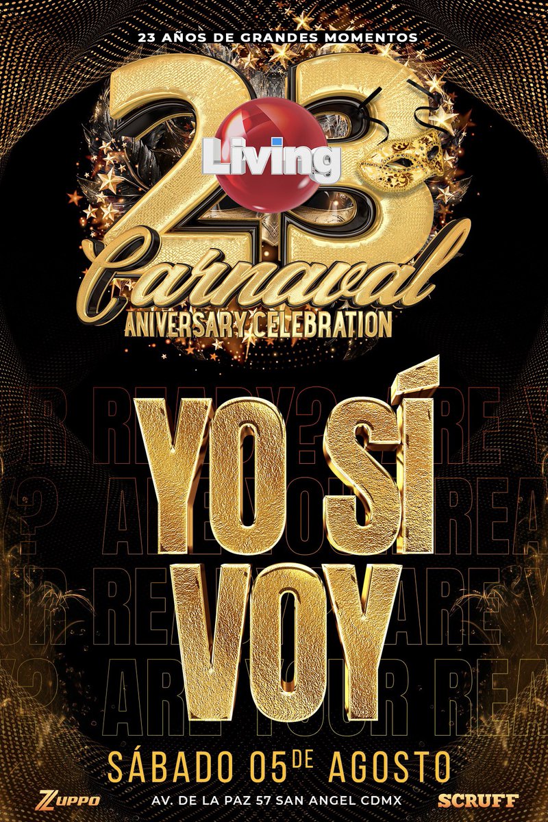 Decir 🪩LIVING🪩 es decir FIESTA!!! Cuantos momentos únicos e irrepetibles hemos vivido juntos en estos “primeros” 23 AÑOS???
Y mañana no será la excepción SIMPLEMENTE POR QUE TÚ ESTARÁS CON NOSOTROS !!!

Nos vemos en San Ángel !

#TodosSomosLiving
