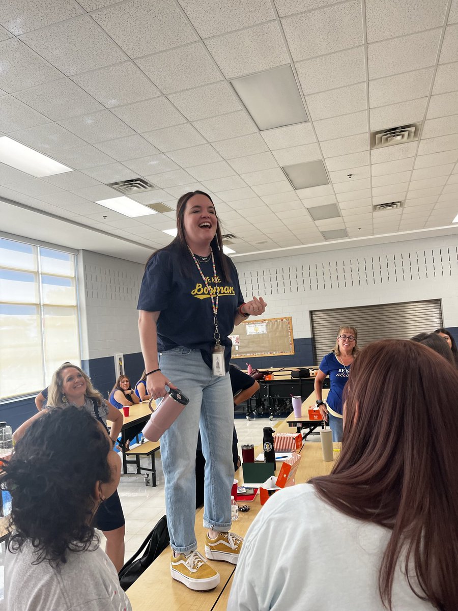 Our first day back together and what a beautiful day it was. 💜💙💛💜The energy for the year is incredible. Loved the time soent working together on our mission and vision. #BormanBelieves #RootedinLearning #DentonISDengaged