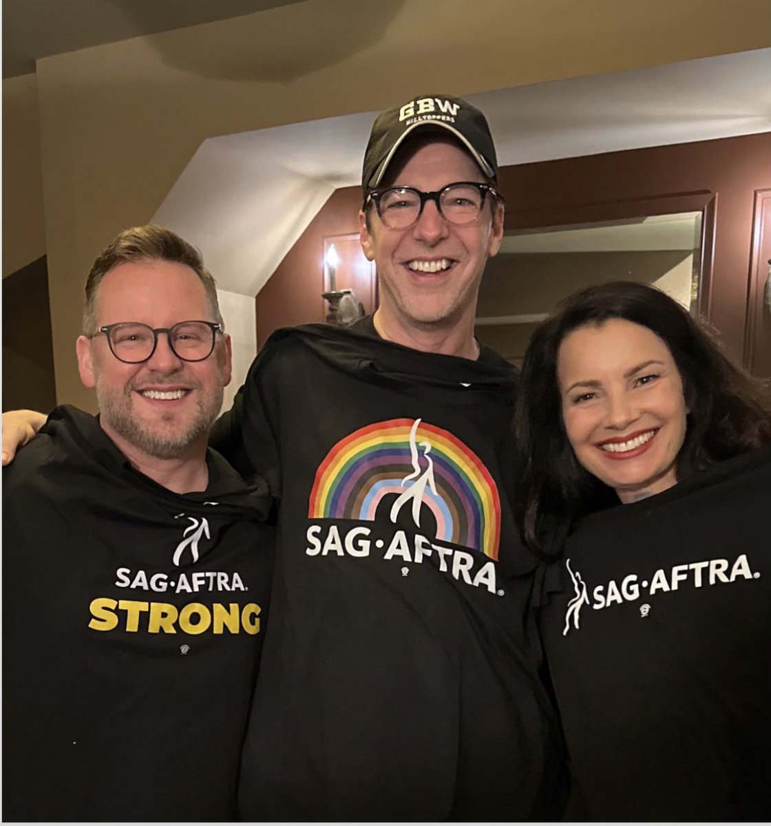 #sagaftraSTRONG. BACKSTAGE WITH THE BRILLIANT @seanhayes after seeing his Tony winning performance in Goodnight Oscar! Skip the movie and go to the theater instead!