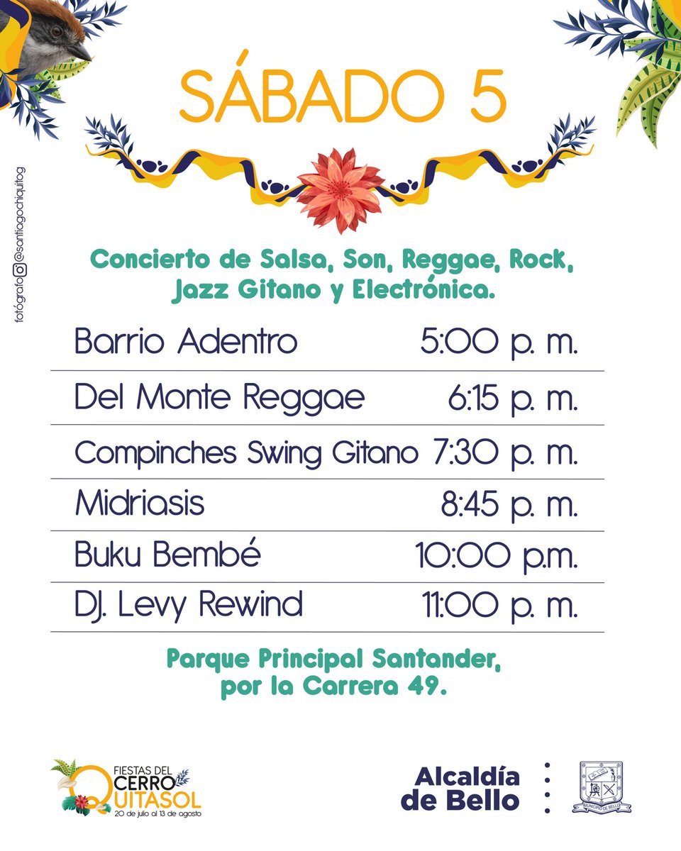 levyrewind's tweet photo. Presentándo junto a @AlcaldiadeBello y la Secretaría de Cultura del Municipío en las tradicionales #FiestasDelQuitasol.

#LevyRewind sonando en el norte de #Medellin.

Nos vemos en este increible evento. https://t.co/Xy9AWtjbqi