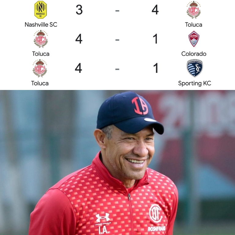 InvictosSomos's tweet photo. ¡¡TOLUCA ESTÁ DESTROZANDO A LA MLS!! Después de clavarles 4 goles a Nasvhille, Colorado y Sporting Kansas City, el Toluca se clasificó a los octavos de final de la Leagues Cup. Saluden, por favor, a la MEJOR OFENSIVA en lo que llevamos de torneo internacional. LOS DIABLOS ROJOS.