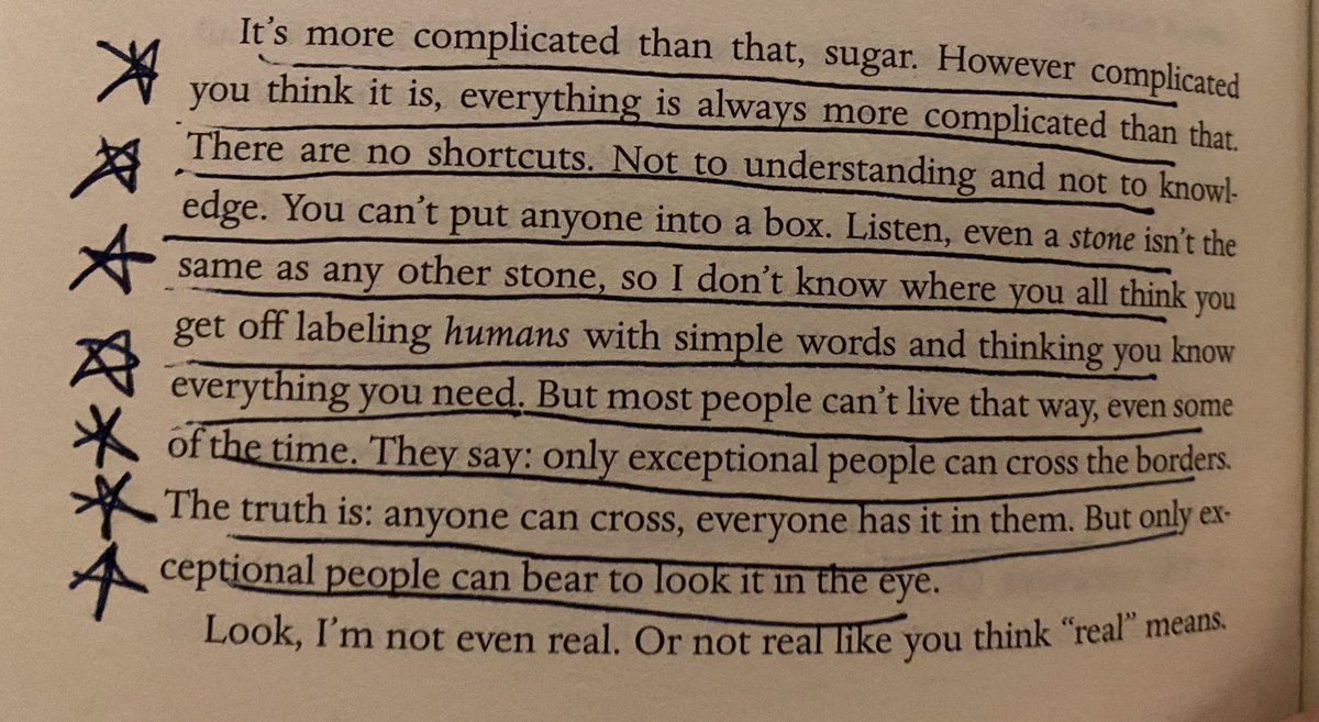 lizmchapman's tweet image. This paragraph from @NaomiAllthenews’s The Power just astonished me so much that I had to take a pause from reading. I’m going to use it with my students in talking about complexity — in texts and relationships. #APLitChat
