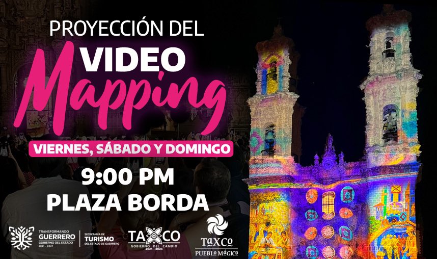 VisitTaxco's tweet photo. ¡𝐃𝐞𝐬𝐜𝐮𝐛𝐫𝐞 𝐥𝐚 𝐦𝐚𝐠𝐢𝐚 𝐝𝐞 𝐓𝐚𝐱𝐜𝐨 𝐝𝐞 𝐀𝐥𝐚𝐫𝐜ó𝐧 𝐲 𝐝é𝐣𝐚𝐭𝐞 𝐝𝐞���𝐥𝐮𝐦𝐛𝐫𝐚𝐫 𝐩𝐨𝐫 𝐞𝐥 𝐢𝐧𝐜𝐫𝐞í𝐛𝐥𝐞 𝐯𝐢𝐝𝐞𝐨 𝐦𝐚𝐩𝐩𝐢𝐧𝐠! 

𝐕𝐢𝐞𝐫𝐧𝐞𝐬, 𝐬á𝐛𝐚𝐝𝐨𝐬 𝐲 𝐝𝐨𝐦𝐢𝐧𝐠𝐨𝐬 𝐚 𝐥𝐚𝐬 𝟐𝟏:𝟎𝟎 𝐡𝐫𝐬.🎆

¡𝑻𝒆 𝒆𝒔𝒑𝒆𝒓𝒂𝒎𝒐𝒔!✨ https://t.co/qFtnOZQMD6