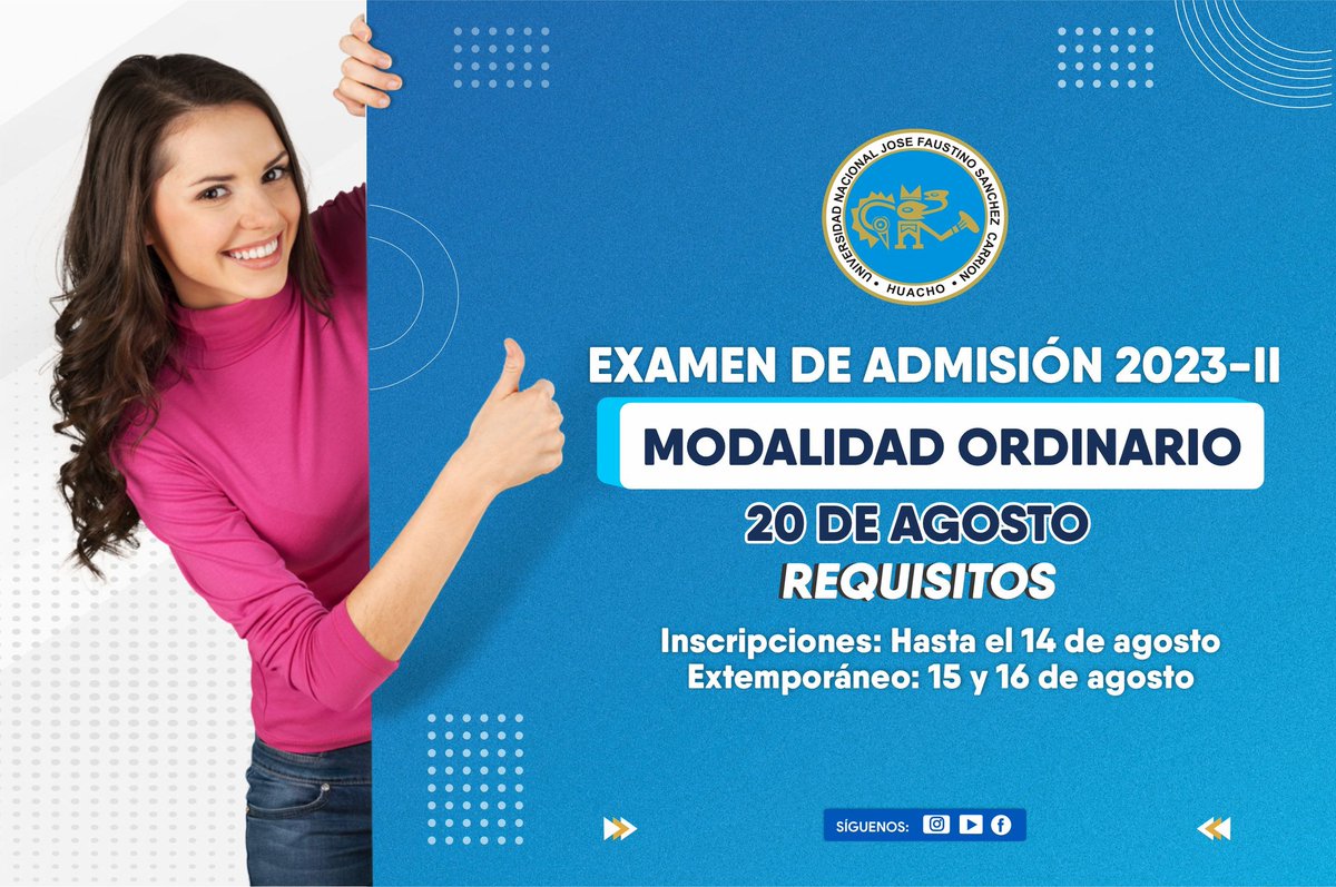 RedNoticiasNort's tweet photo. EXAMEN DE ADMISIÓN UNIVERSIDAD DE HUACHO https://t.co/uqcI4jXQxE