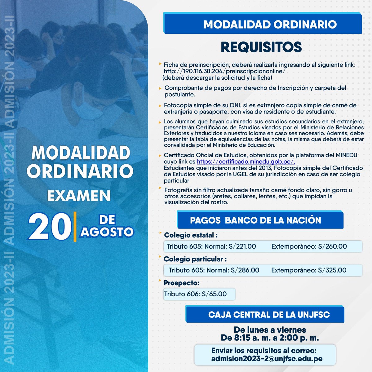 RedNoticiasNort's tweet photo. EXAMEN DE ADMISIÓN UNIVERSIDAD DE HUACHO https://t.co/uqcI4jXQxE