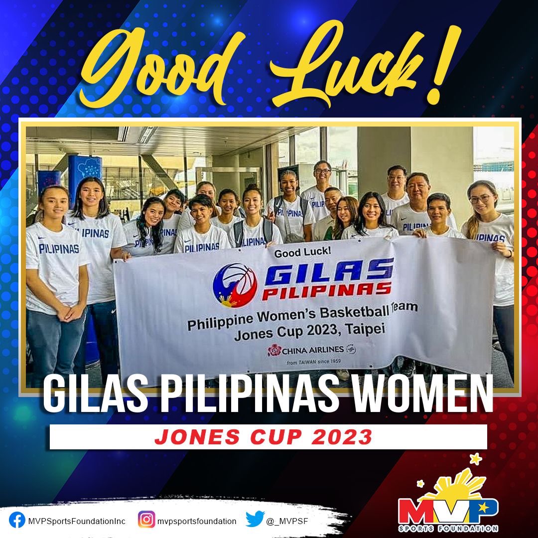 Good luck to our very own Gilas Pilipinas Women as they compete in the upcoming 42nd William Jones Cup in Taiwan. Laban Pilipinas! 🇵🇭💪🏀

Follow us on our social media handles! IG/FB/Twitter👉🏼 mvpsfph 

#TungoSaGinto #Husay #TuloyAngLabanTuloyAngSuporta #GilasPilipinas