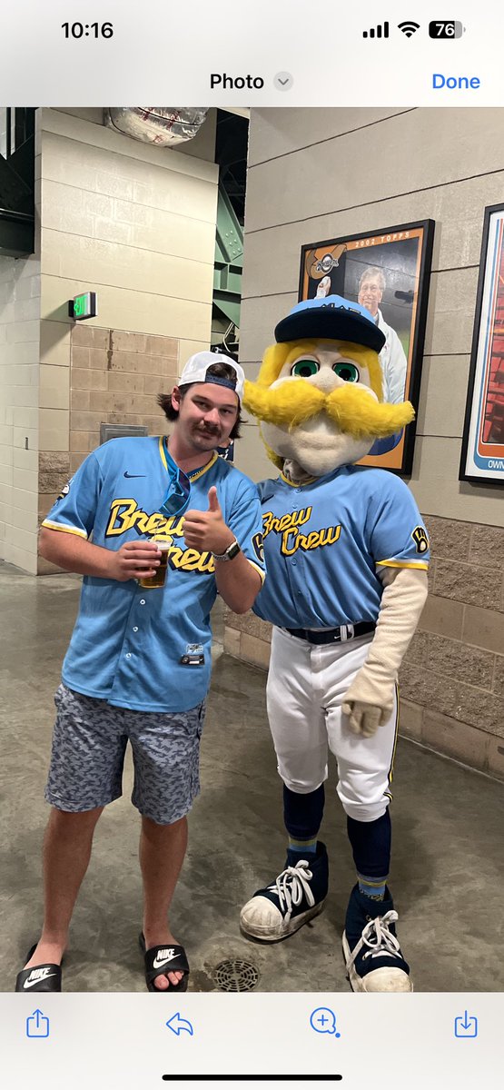 Thanks a lot Bernie you have a death grip no one knows about. <a href="/Bernie_Brewer/">Bernie Brewer</a>