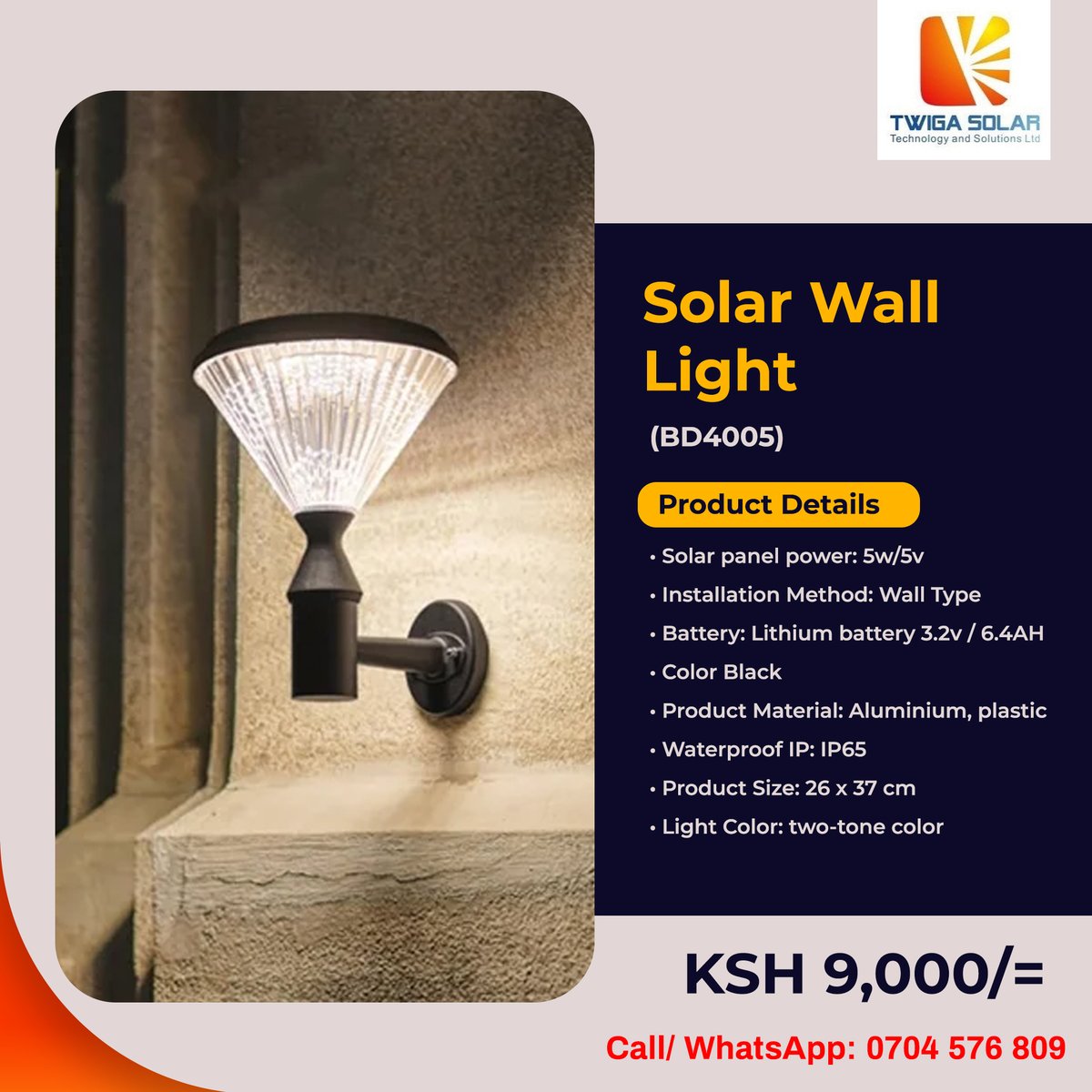 twiga_solar's tweet photo. Twiga Solar
Solar Wall light
Location: Mombasa Road United Complex building
----
#twigasolar
#KBCWeekender
#MKU23rdGraduation
Welcome to Kenya
#SupremeCourt
#inawork https://t.co/m1RCciORLZ