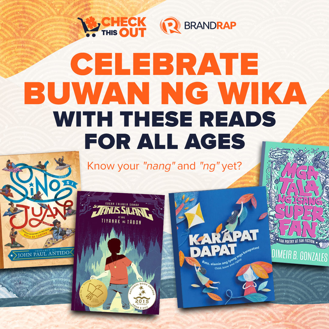 rapplerdotcom's tweet photo. 📣 Buwan ng Wika reads for P300 and less 📣
This ain't your Filipino teacher's average reading list. Check out our #RapplerReads recos to celebrate Buwan ng Wika for all ages! 🇵🇭
Sino si Juan by John Paul Antido (P300)
🛒 https://t.co/bBsSCqW775
Karapat Dapat by May Tobias-Papa (P300)
🛒 https://t.co/1vZsQ6QrfB
Mga Tala ng Super Fan by Vladimeir B. Gonzales (P270)
🛒 https://t.co/Cv0D6iQblW
Janus Silang by Dr. Edgar Calabia Samar (P249)
🛒 https://t.co/4oFVxGzLRV
El Filibusterismo Comics by Grace R. Miranda (P99)
🛒 https://t.co/aBWSyHWhpo
#BrandRap