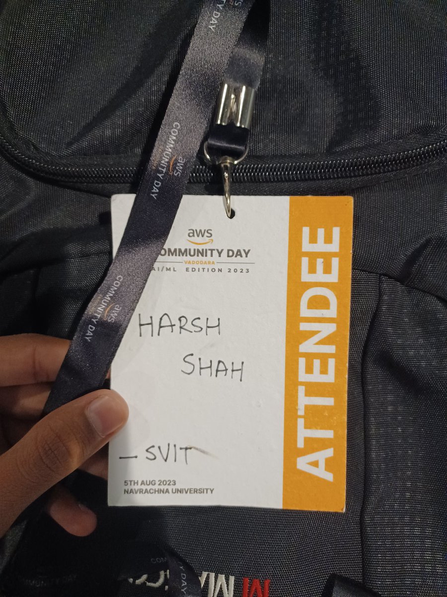 harsh_shah_9104's tweet photo. Assuming this will be exciting...🚀
Attending thi opportunity with @Hp0025 , @Bhavya142004 , @diyashaah and @Namra_Shah_ 

#AWSCommunityday #Vadodara #AWSAIMLDay #awsug #AWSUGVAD https://t.co/qSxs5YbZgY