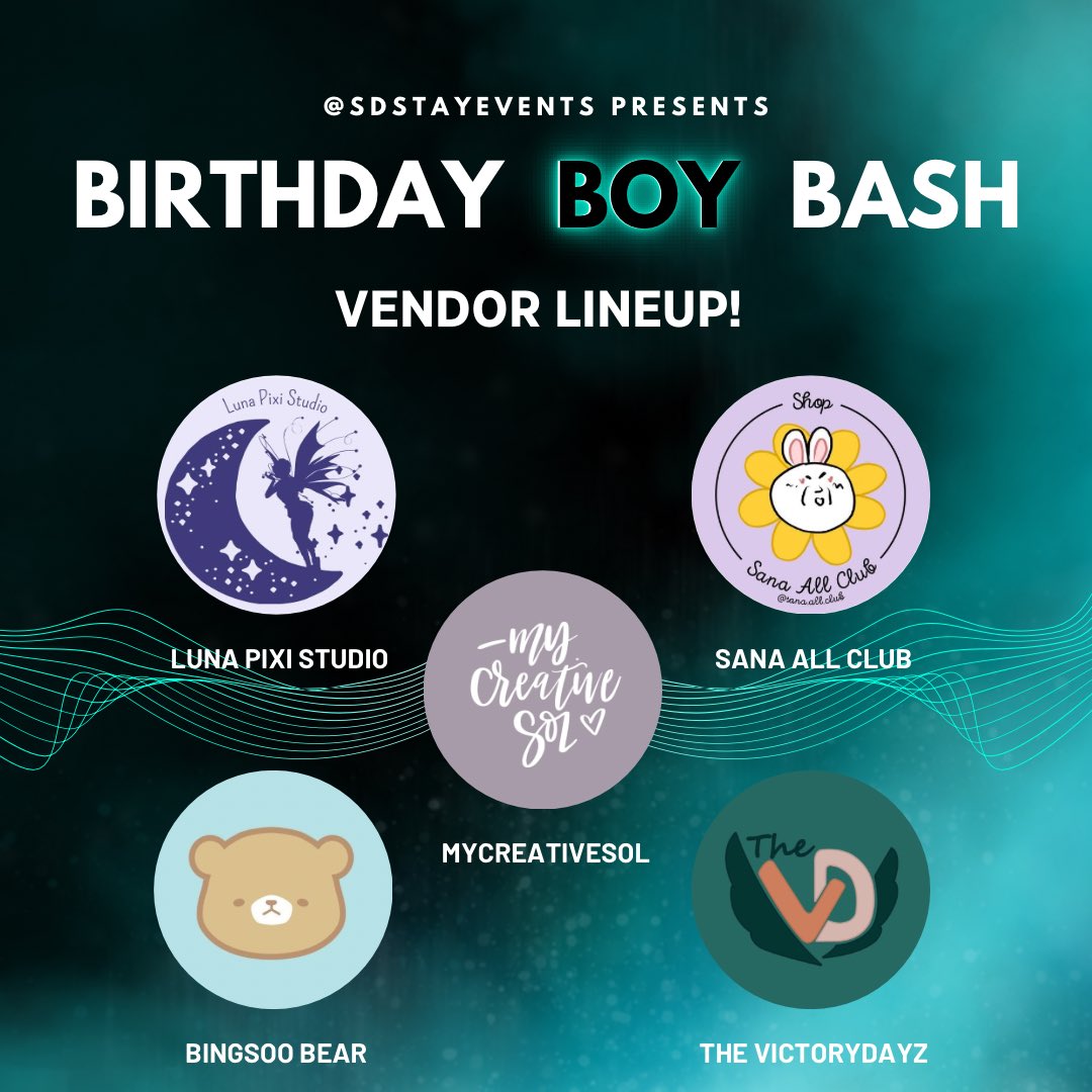 sdstayevents's tweet photo. Here’s our vendors for #BirthdayBoyBash! Come check them out!

Event Info:
Saturday, Aug 26 from 12-5pm
Gong Cha San Diego

Pre-orders available for pick up or shipping!

#sdkpop #sandiegokpop #socalkpop #kpopevent #cafeevent #multikpopstan https://t.co/jEFiOvBrme
