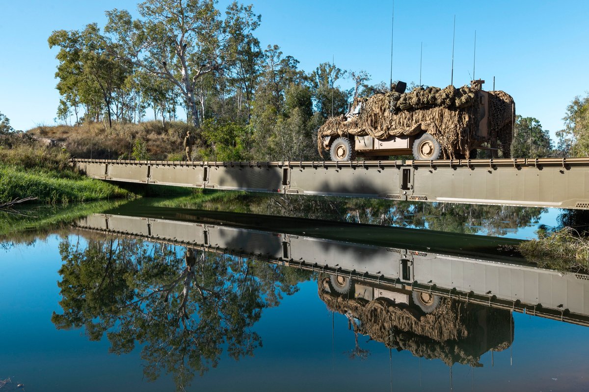 TalismanSabre's tweet image. Engineers from the @AustralianArmy constructed a Dry Support Bridge across Keelbottom Creek, in the Townsville Field Training Area, as part of #TalismanSabre2023.
The training activity is designed to support supply and evacuation routes for the Brigade.
#TS23 #StrongerTogether