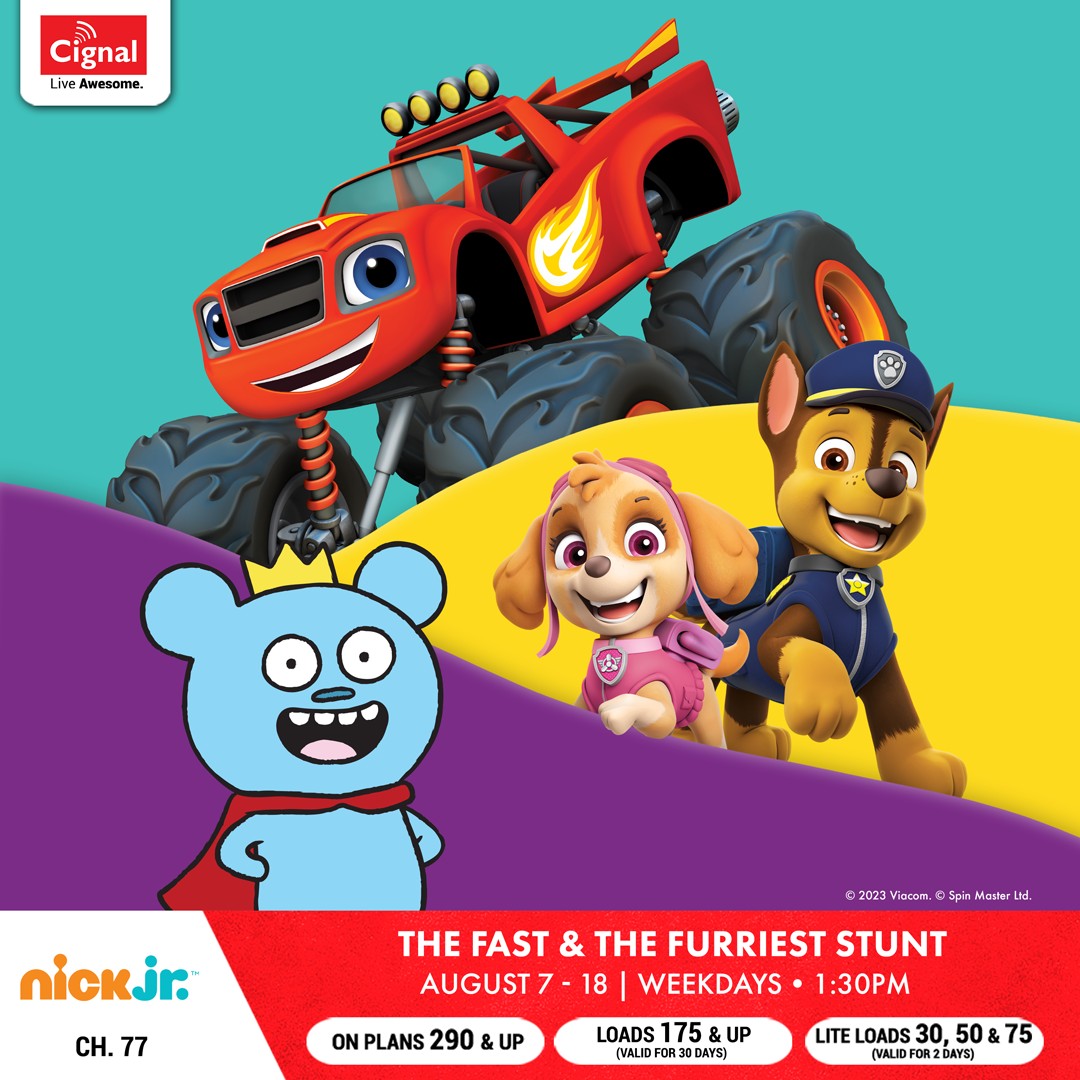 Catch Blaze and the Monster Machines race alongside the PAW Patrol pups, while Bossy Bear and friends add their furry charm to the adventure in "The Fast &amp; The Furriest" airing from Aug. 7-18 at 1:30PM on Nick Jr. Available on Cignal Ch. 77. #LiveAwesome