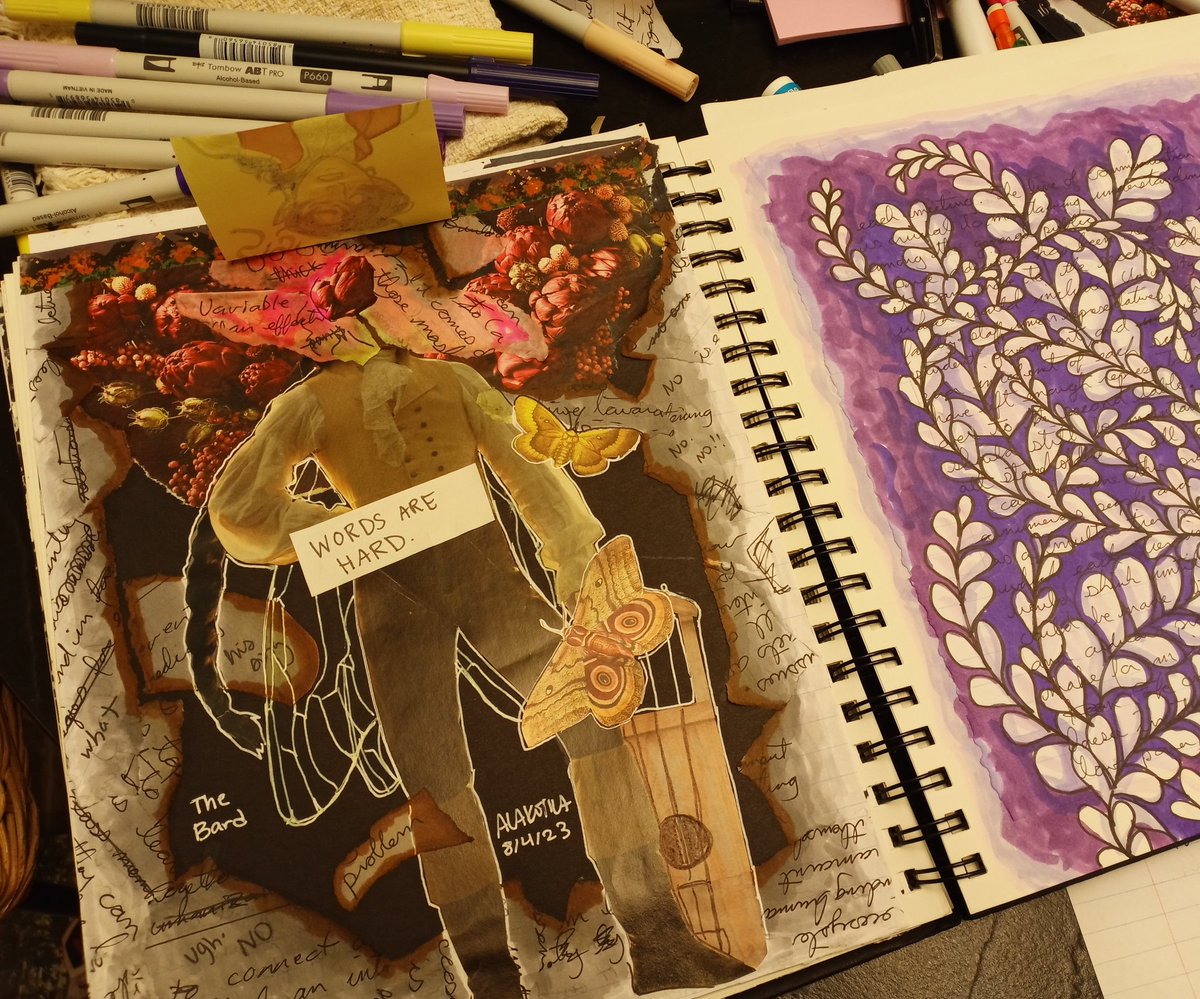 Sketchbook. I'm trying to be less organized about them. More chaos! More mediums! Glue stuff in there!