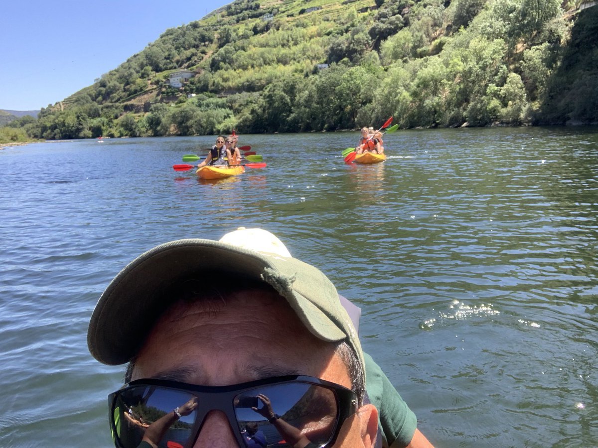 soccerbob's tweet photo. Day two in Portugal couldn’t have been better. Kayaking down the river Douro and then lunch in Peso da Regua. 609 steps at Nossa Senhora dos Remedios church followed by ice cream. What a day two! And yes, our luggage showed up! https://t.co/6AmeQxgNPd