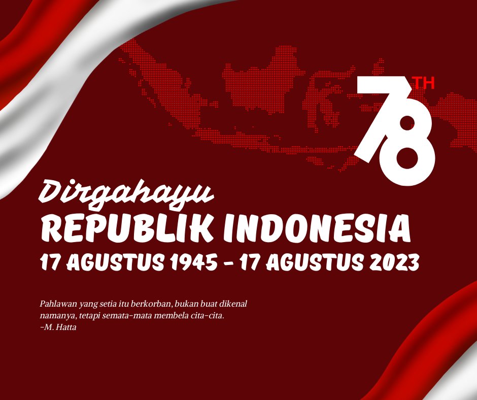 Si_Creatives's tweet photo. DIRGAHAYU INDONESIA!

"Pahlawan yang setia itu berkorban, bukan buat dikenal namanya, tetapi semata-mata membela cita-cita" - M. Hatta"

#SiCreatives #hutri78 #HUTRI #digitalmarketing #SC #indonesia https://t.co/qpyZxPBpKh