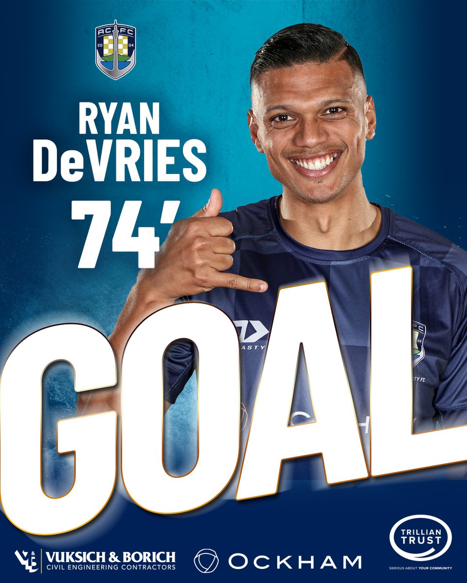AucklandCity_FC's tweet photo. 74' | 1-2
GOALLAAAAAAAZO!!!! and It's Ryan De Vries again!!! WHAT A FINISH.
#ESvAC #NZNationalLeague #StrengthInUnity #NavyBlues https://t.co/Gi85pFGIdZ