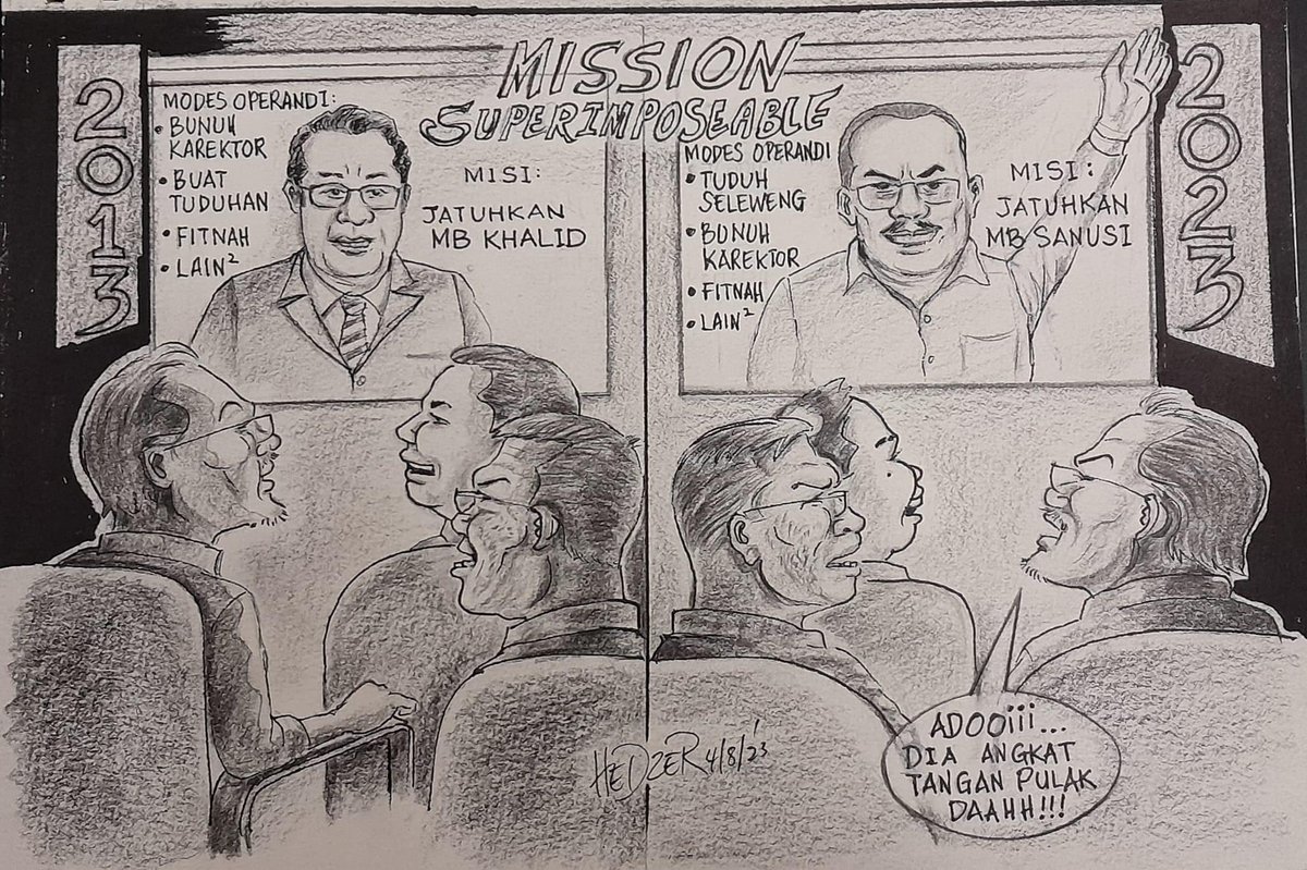 faekah_qkn5's tweet photo. Saya tidak mengenali pemilik hasil seni ini. Mohon izin guna sebab sangat bertepatan dgn apa yg ada di fikiran saya apb PMX Pudin Piji ganaz menyerang Nusi. Modus operandi serupa ketika Langkah Kajang, matlamat sama. Cuma tang Nusi ni wujud pemikiran liar- siapa benefisiari? https://t.co/IufvtNPN7z
