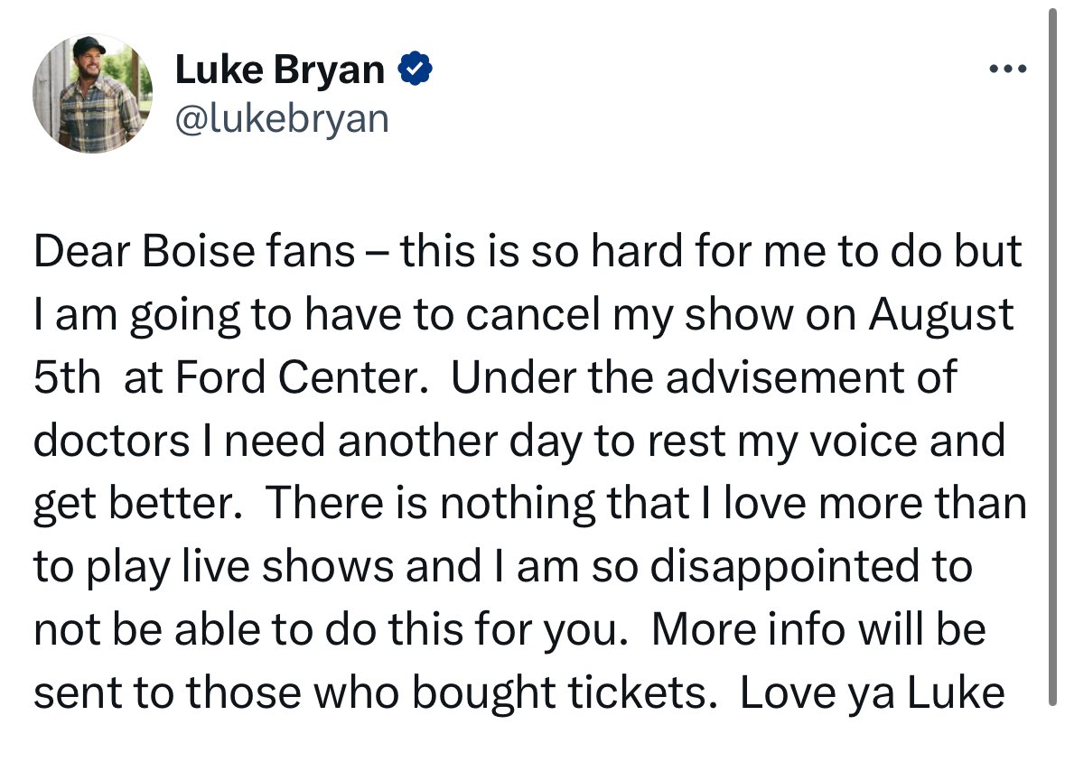 Tomorrow night… Sorry Boise.