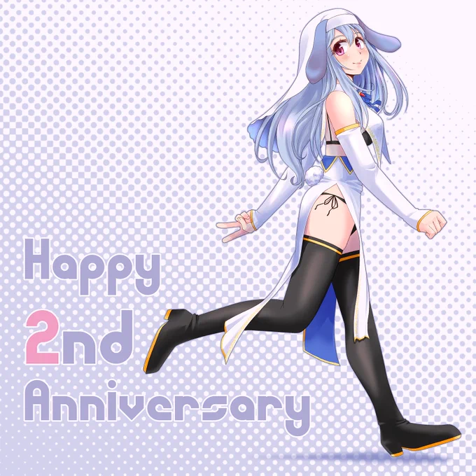 ブルーローズさん活動二周年記念のFAです。 おめでとうございますー! #るぅ画