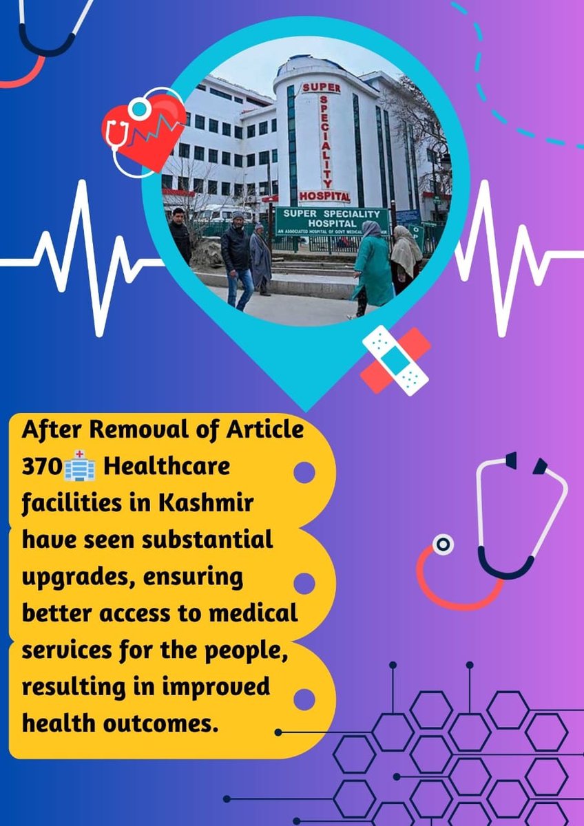 Healthcare facilities in Kashmir have seen substantial upgrades, ensuring better access to medical services for the people, resulting in improved health outcomes. #BetterHealthcare #HealthyKashmir
#VibrantJammuKashmir