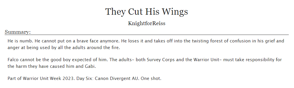 NobodyKnowsDCEU's tweet photo. Day Six of Warrior Unit Week is here, and with it is a canon divergent AU, a rewrite of a rather contested scene in the story. https://t.co/45AGn3fh9o
#warriorsunitweek2023 #warriorunit #falcogrice https://t.co/qdfavfuXN1