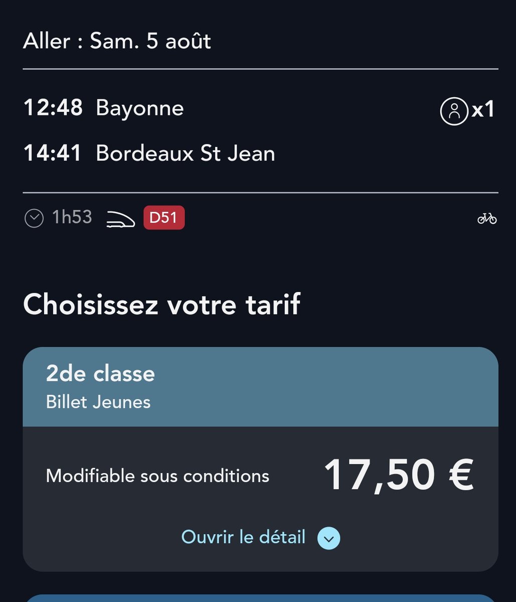 byfmmf's tweet photo. @SNCFVoyageurs Bonjour, je prends le train demain. Est-ce que c'est toujours possible de prendre un autre TER dans la journée pour un même trajet au même prix ? Je souhaite prendre celui de 12h au lieu du 16h https://t.co/sMtqCCKr5d