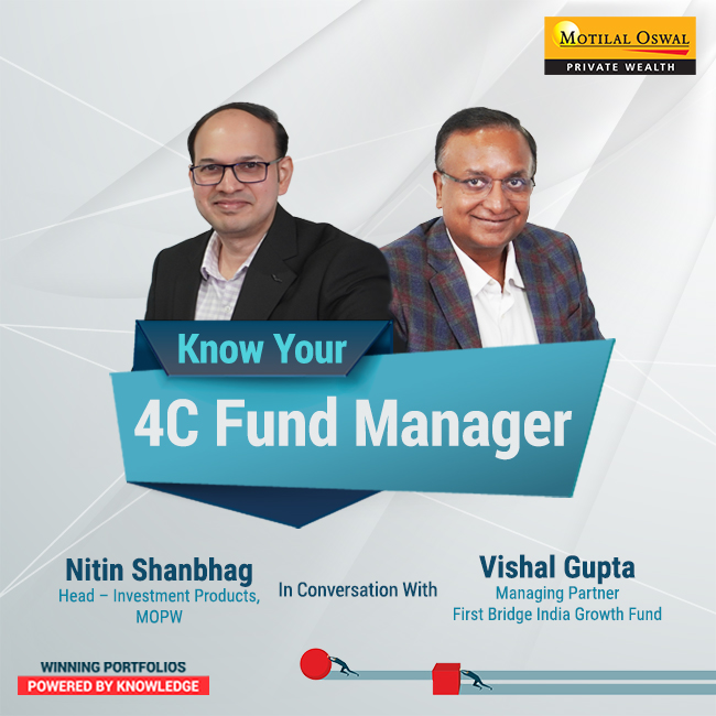 MotilalOswalPW's tweet photo. Know Your #4CFundManager!
Watch Vishal Gupta, Managing Partner –First Bridge India Growth Fund, discuss the investment strategy of the Private Equity fund with our head of investment products @nitinshanbhag11.
Video Link: https://t.co/PGteno50nW
#MotilalOswal #WealthManagement https://t.co/OPre77028G