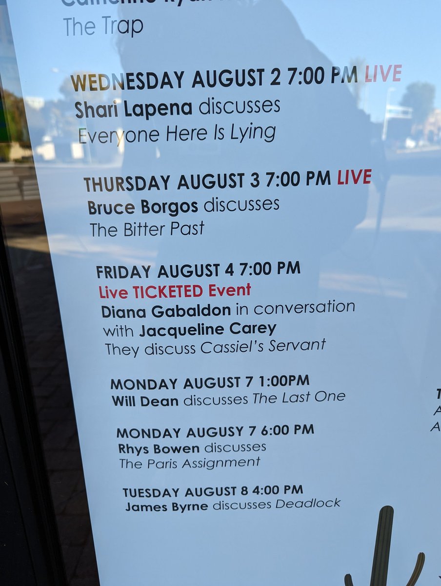 Thank you, <a href="/JCareyAuthor/">Jacqueline Carey</a> and <a href="/Writer_DG/">Diana Gabaldon</a> for an evening of laughs and wonderful stories! I don't know if I'll ever look at Yoplait the same way again 💦🤭! #TeamJoscelin #TeamJamie