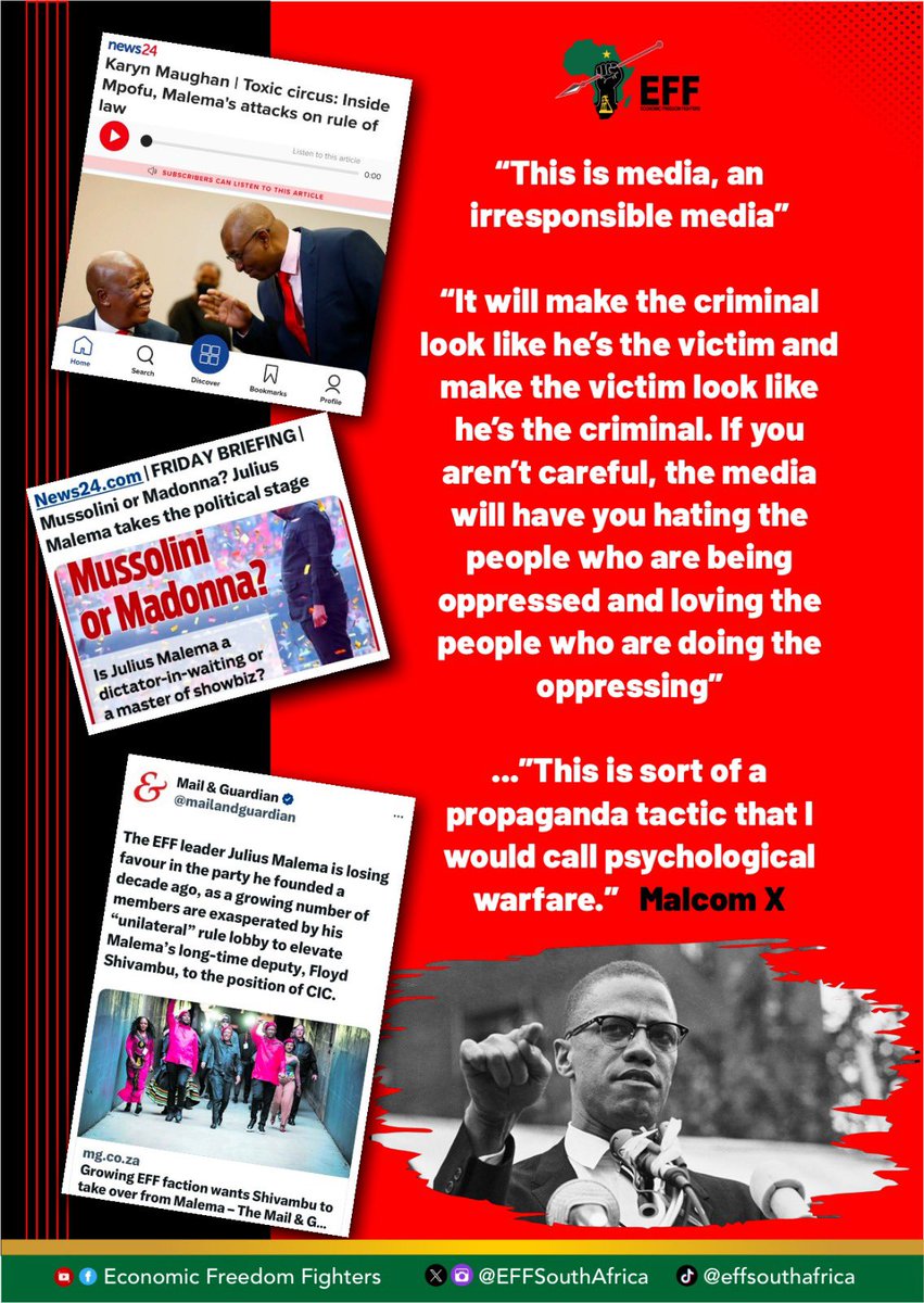 The liberal media remains a weapon in the hands of the ruling class. 

The EFF 10th Anniversary Celebrations were so successful, that they gathered to plot how to distort the EFF, wrote many articles, and went to the dustbin to fetch old news! 

Let Us Kill Them With Success