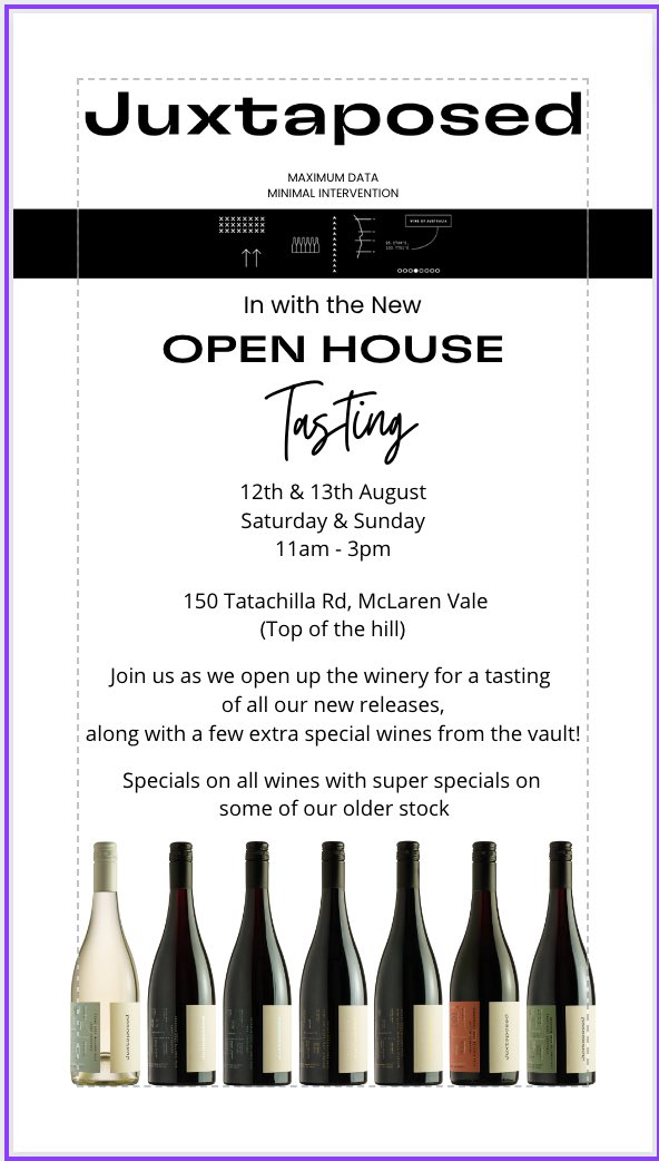 Come down to the winery next weekend. Taste all the new releases and some oldies as well.