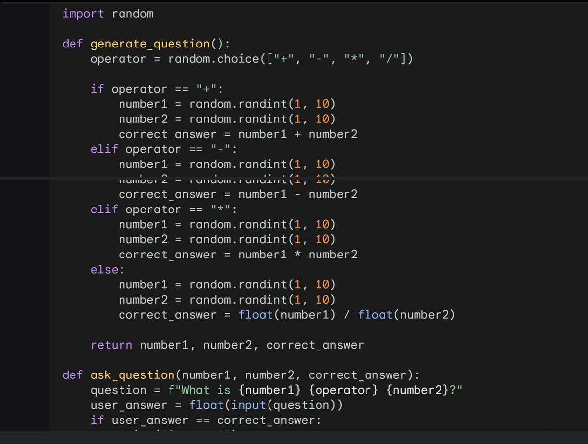 BobSimth7's tweet image. I'm working on a super simple math game in #Python that says "#tossed #byeBytch" when you give the wrong answer. 😅😂 Google's Bard #AI wrote the previous version and I just really tweaked it. lol lol