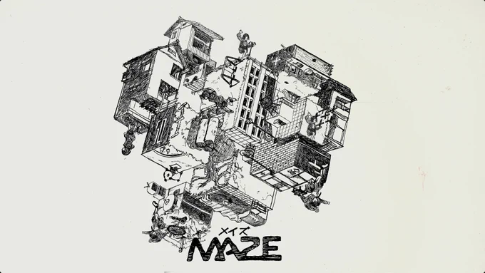 MV作りました。Gペン一本で描いてます。よろしくお願いします『MAZE』/ 鏡音リンniconico  ボカコレ2023夏 
