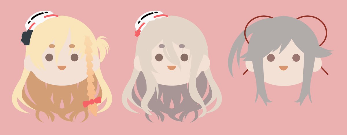 pola (kancolle) ,zara (kancolle) multiple girls 3girls grey hair braid simple background blonde hair long hair  illustration images