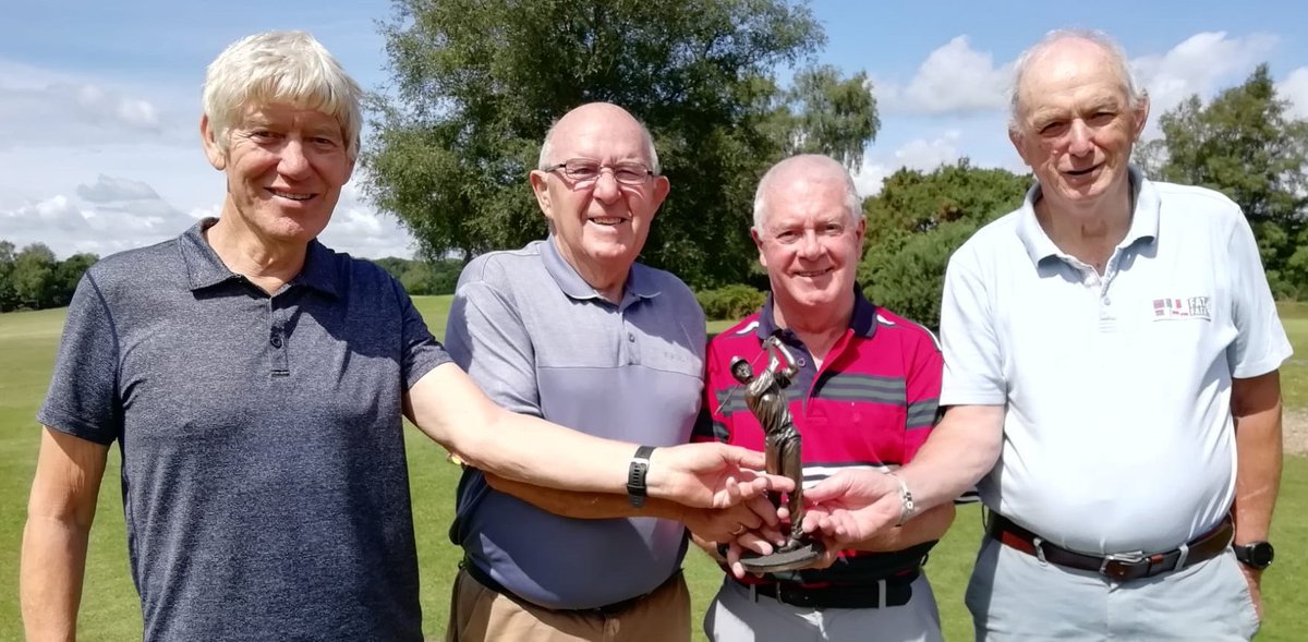 Seniors Section.                           Dave Barrett, Alan Clifford, Brian Roberts and Mike Wharton won the “We Four Trophy” Texas Scramble with nett 55