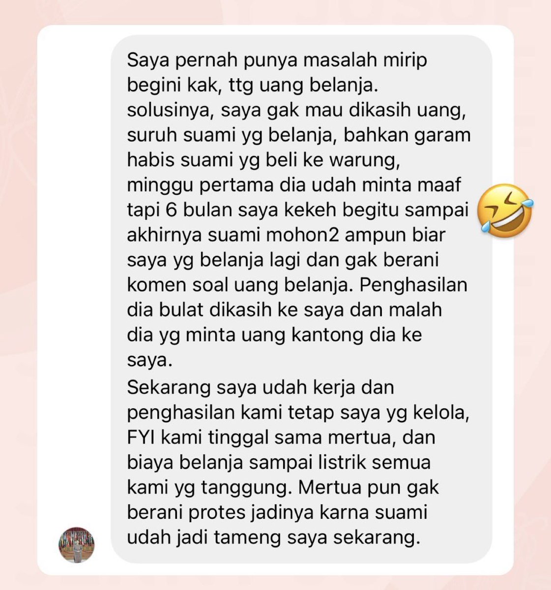 JennyJusuf's tweet photo. Sebuah tips untuk para istri yang suaminya suka ngomel soal uang belanja 👏🏼🤣 https://t.co/9VWduOZzJV
