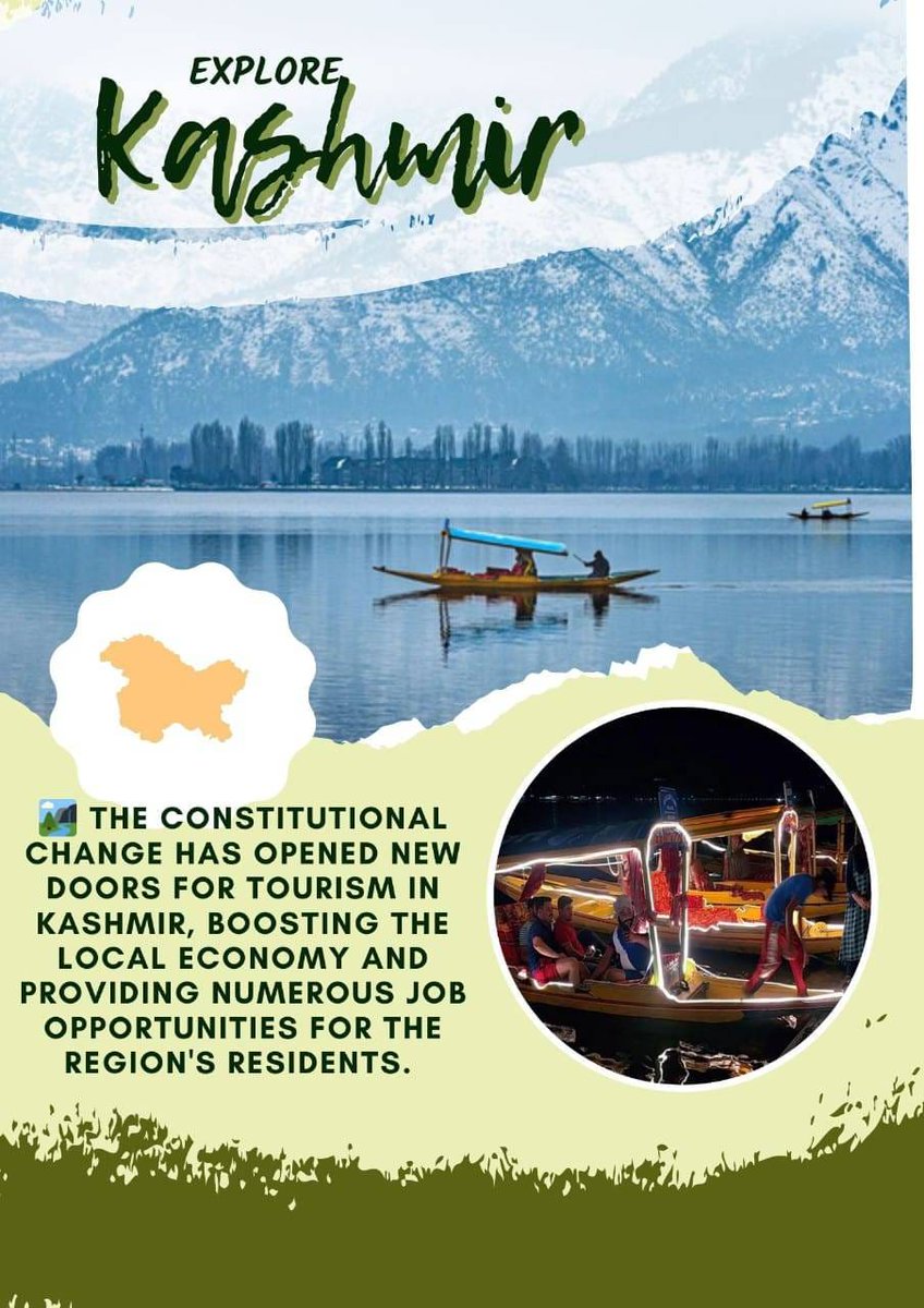 Kashmir's natural beauty has been revitalized by environmental conservation projects, drawing eco-tourists and fostering the growth of sustainable tourism.#EcoTourism #NaturePreservation
#VibrantJammuKashmir