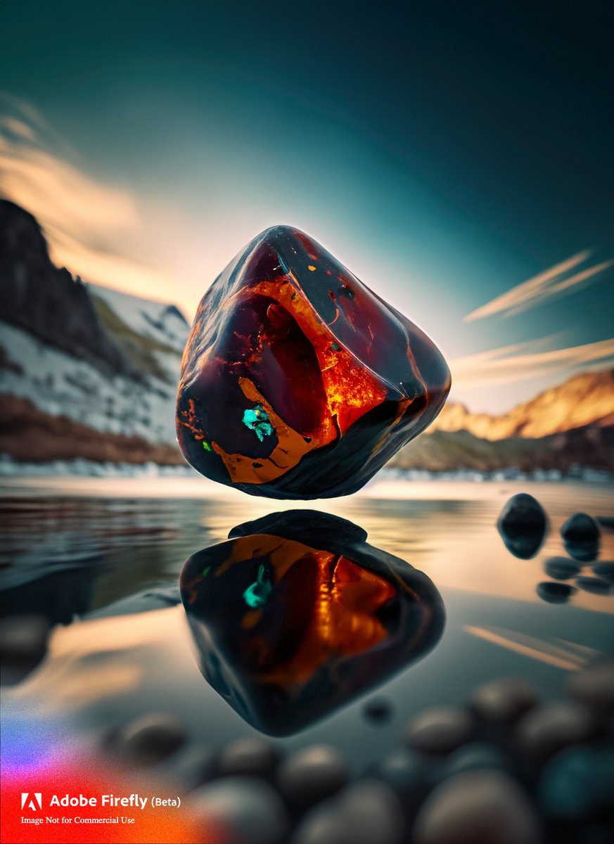 TonyJMatos's tweet photo. Floating Precious Stones Captured.
–––––––––––––––––––––––––––––––––
Jade:
Pearl:
Lapis Lazuli:
Carnelian:
#adobefirefly #generativeai #floatingrock #preciousstones #aiartcommunity