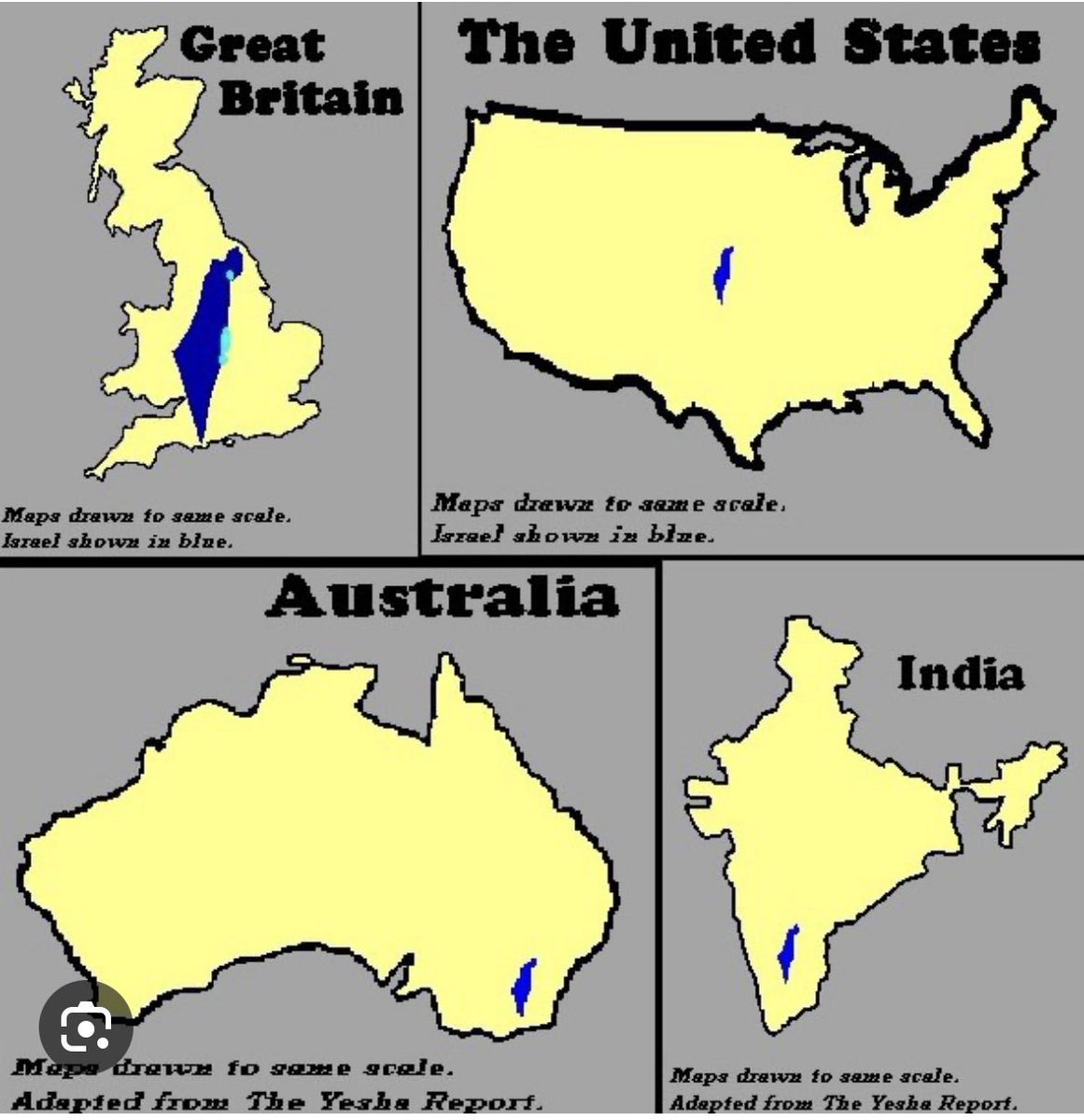 Israeli size. After 2000 years Jews got a tiny piece of the world. With ancient roots, history. Stolen land?