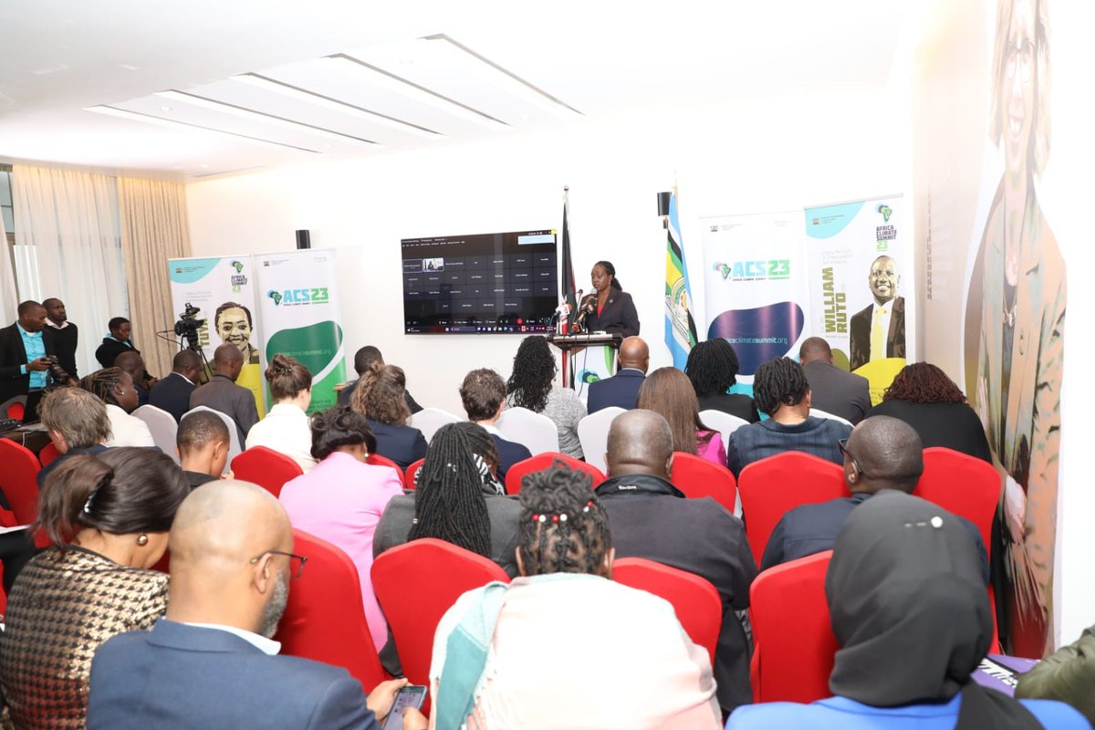 bodo_immink's tweet photo. #AfricaClimateSummit23 coming closer! Media briefing on preparations, co-hosted by #Kenya &amp; @_AfricanUnion from 4th- 6th September! 
Media's active involvement is crucial to play a vital role in informing, educating &amp; providing reliable information on #ClimateChange! @giz_gmbh 🇰🇪 https://t.co/apd7YefYAQ