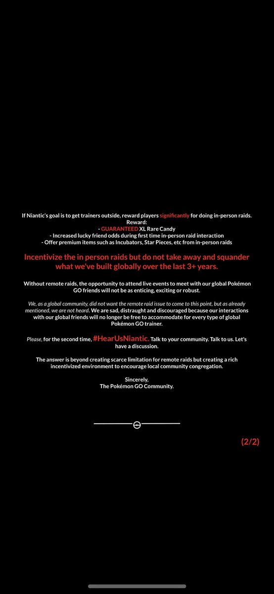 benwolf223's tweet image. #HearUsNiantic #HearUsNiantic2 #NianticDidNotListen
#NoTrainerLeftBehind
