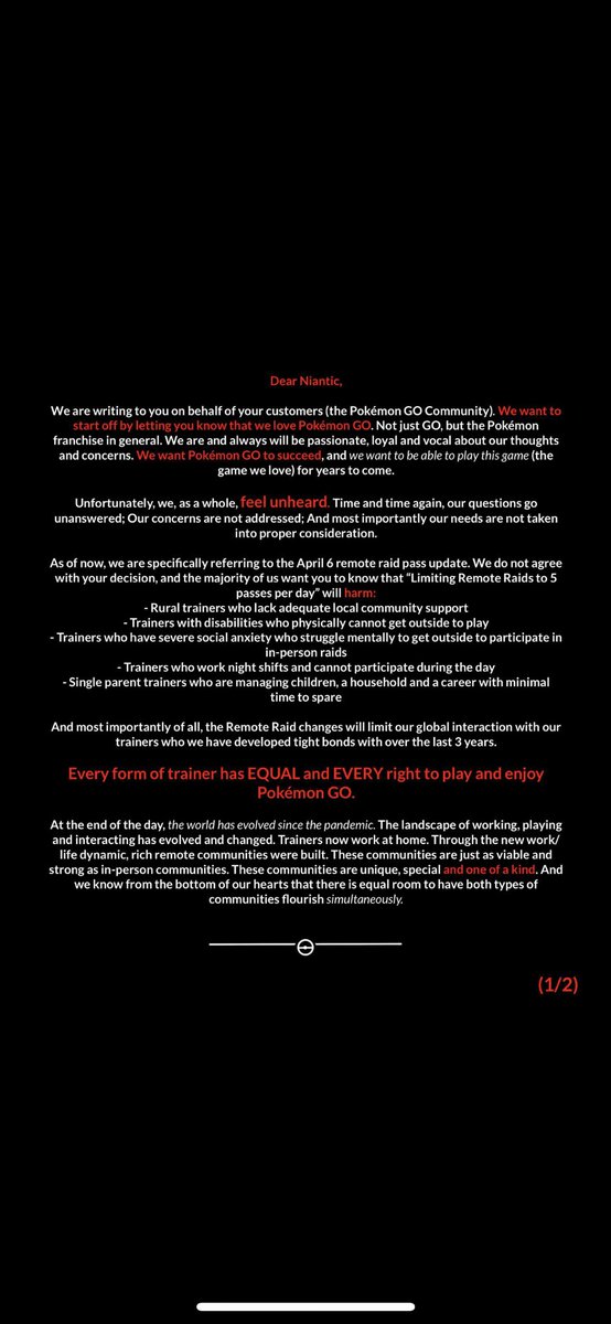 benwolf223's tweet image. #HearUsNiantic #HearUsNiantic2 #NianticDidNotListen
#NoTrainerLeftBehind